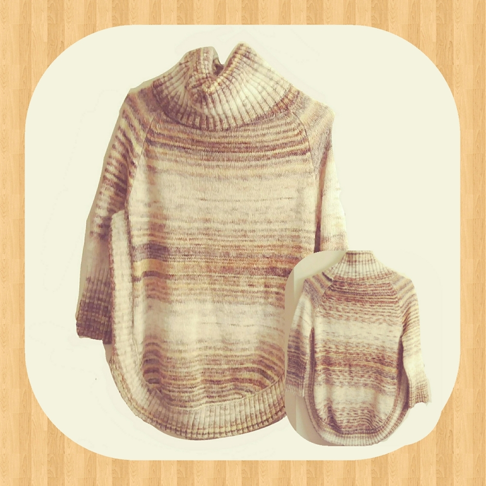 Ponsesa Women’s Cowl Neck Sweater Rounded Hem